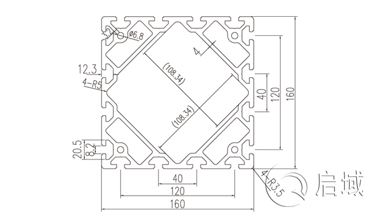QY-8-160160铝型材图纸