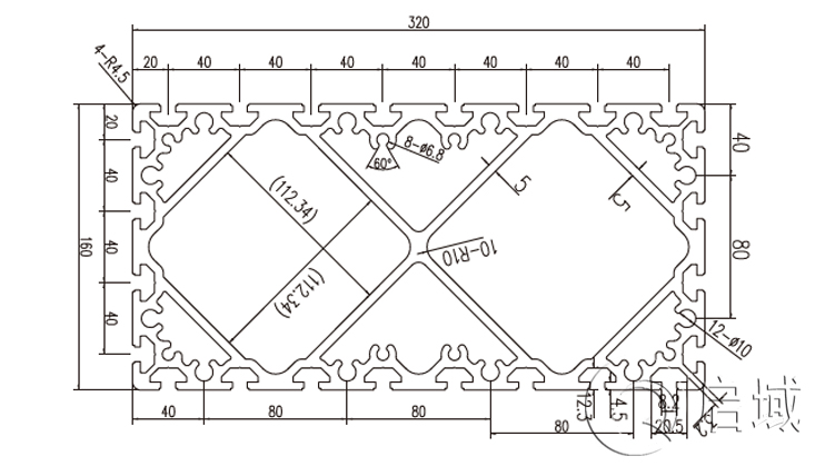 QY-8-160320工业铝型材图纸 QY-8-160320工业铝型材图纸
